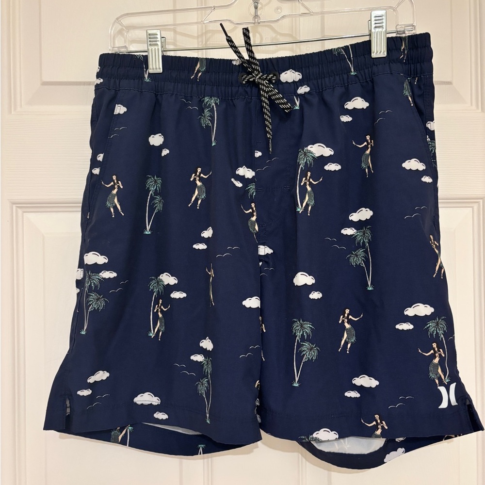 🌴 Hurley Navy Hula Swim Trunks 🌴